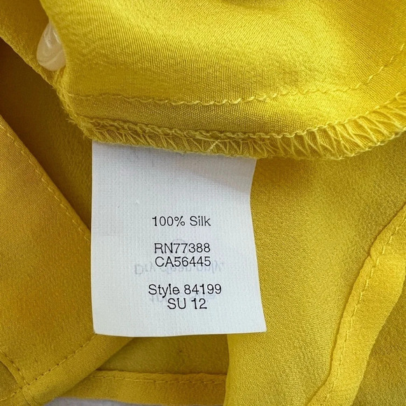 Anthropologie Broadway and Broome Yellow Women’s Silk Sleeveless Top Size Small - Picture 7 of 8